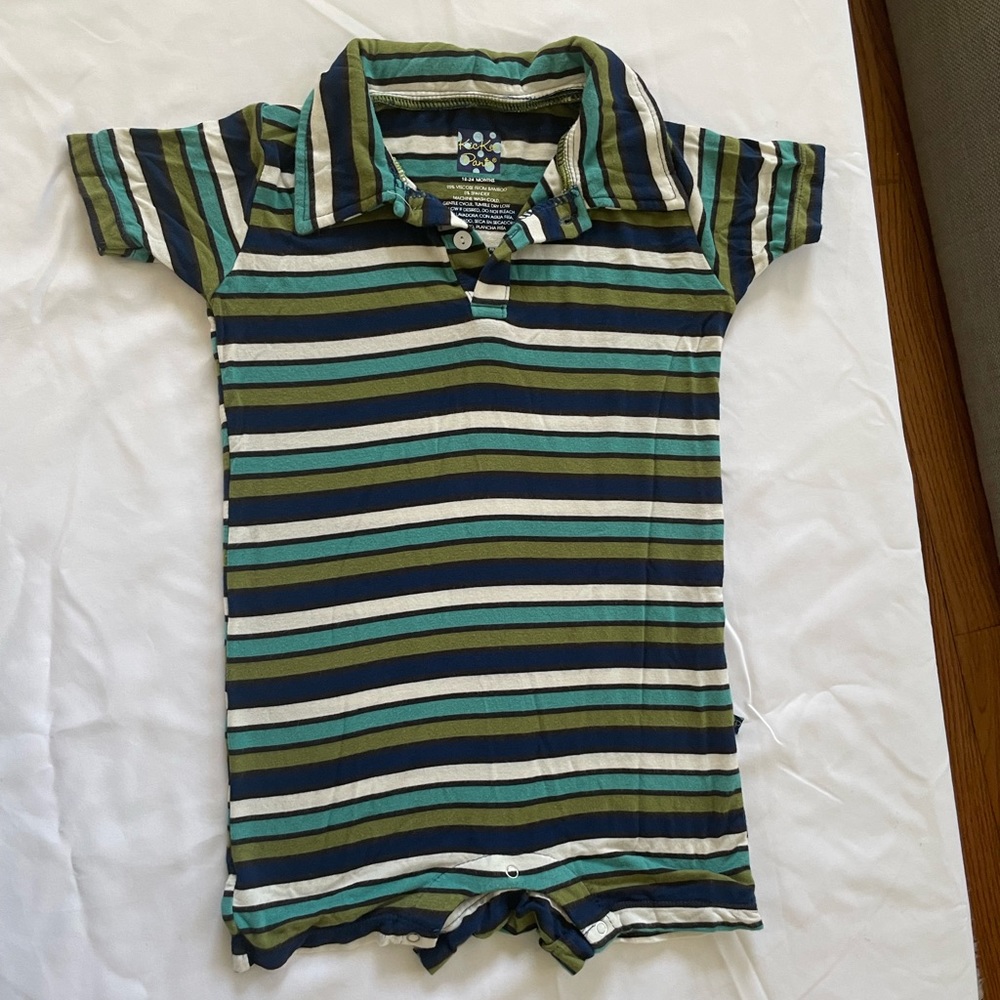 Kickee Pants bamboo polo shorts romper
